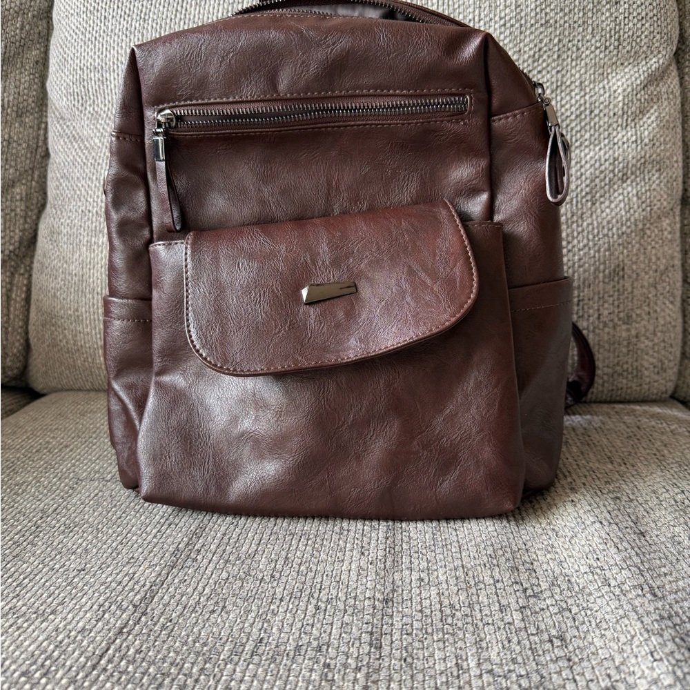 Brown Leather Backpack